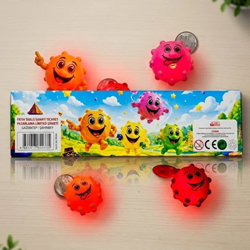 Vikvik Işıklı Top - 12'li Paket - Renkli - Sesli  - 2